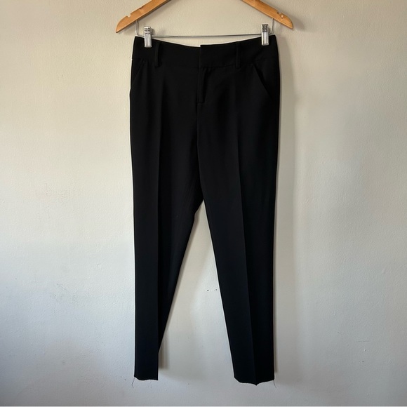 Alice + Olivia Employed Pleated Trouser Quiet Luxury Pants in Black Size 0 - Picture 2 of 7